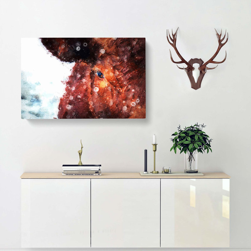 Bull Cow - Wrapped Canvas Print, 35cm H x 50cm W x 3cm D
