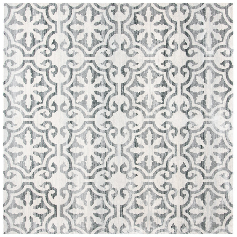Abramo Performance Geometric Rug, Square 6'7"