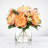 Mixed Artificial Peony Flower Arrangement In Glass Vase With Faux Water (orange)-1191557888
