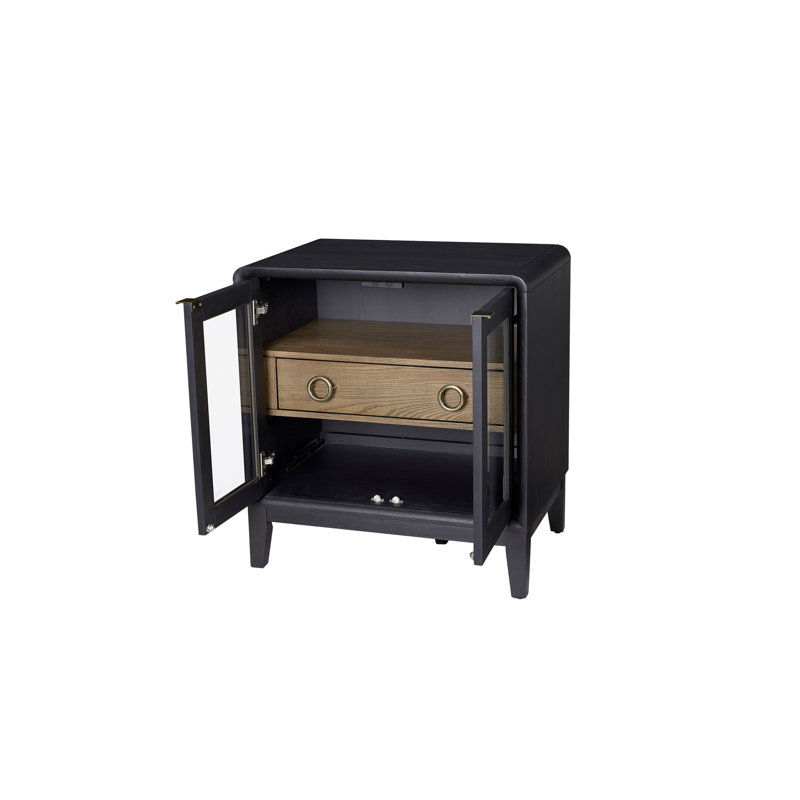 Table de chevet en verre