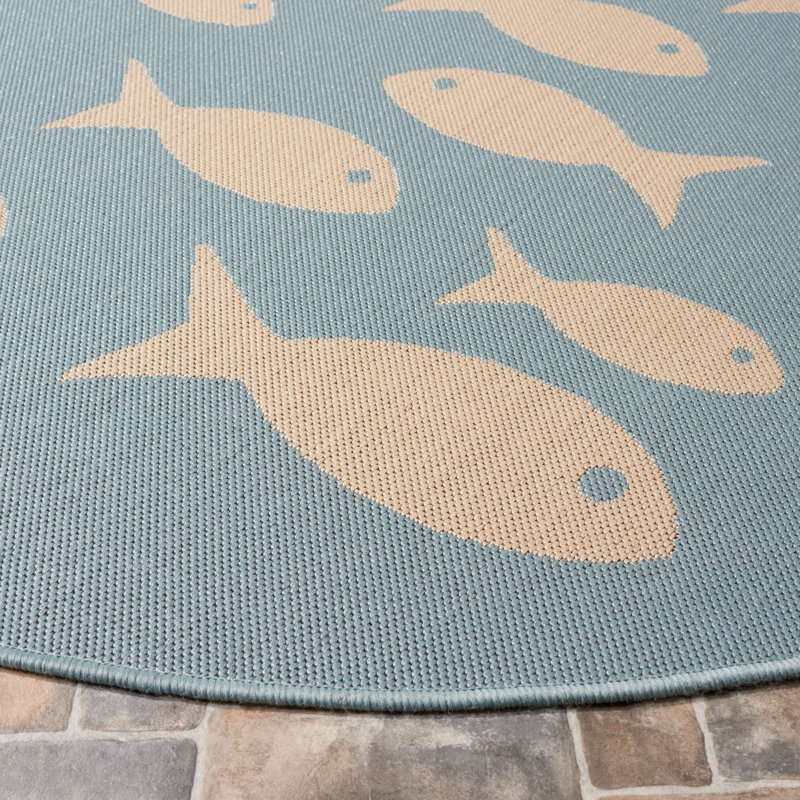 Tapis d'intérieur / extérieur à imprimé animal Paugh Performance, Rond 5 pi 3 po