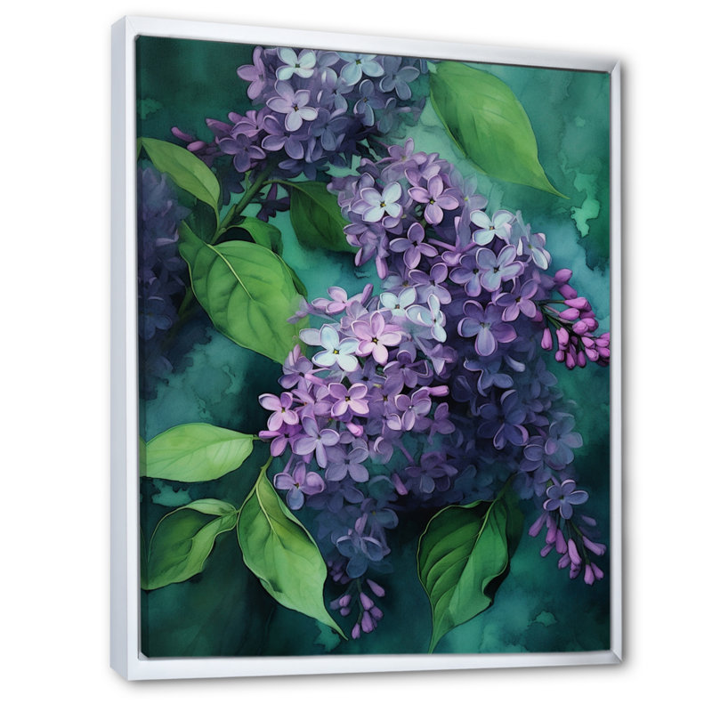 Fleurs de lilas vertes parfumées I, Cadre flottant blanc, H 40 po x l 30 po x P 1,5 po