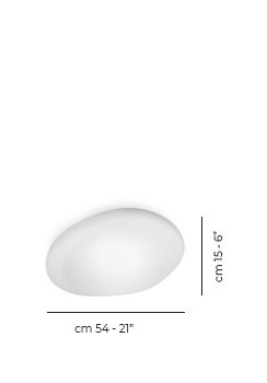 Neochic Ceiling/Wall Lamp M White Matt Glossy White L22gg Ul, 21" H x 16" W x 16" D