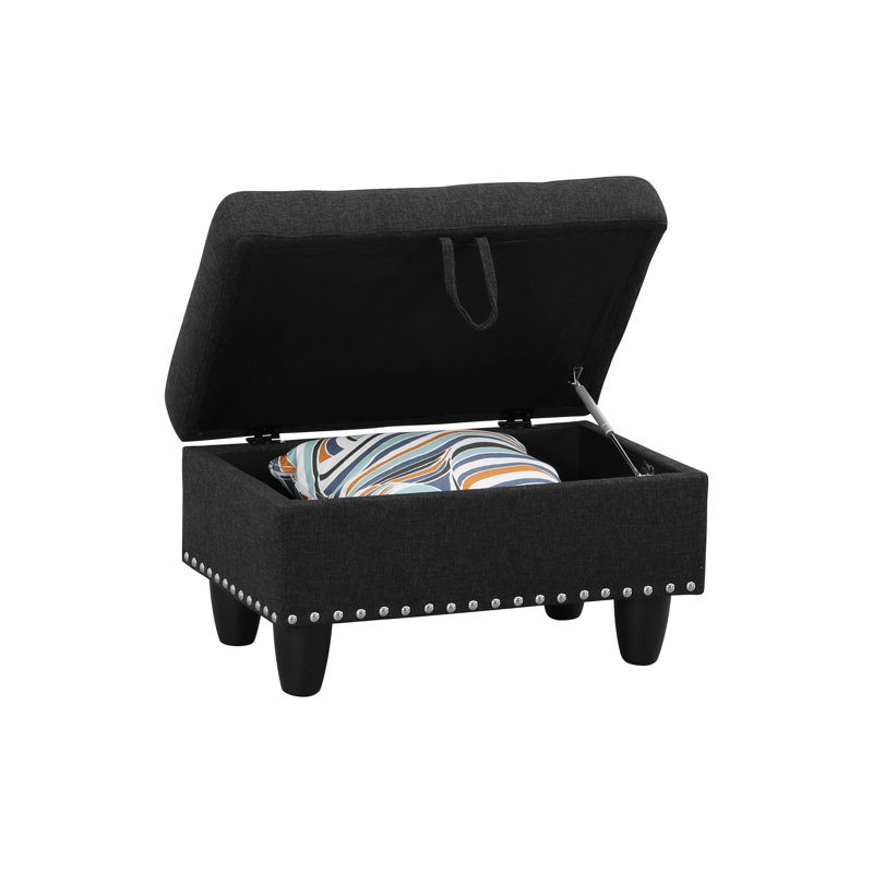 Canapé modulaire en forme de L avec porte-gobelet - Noir - Droite