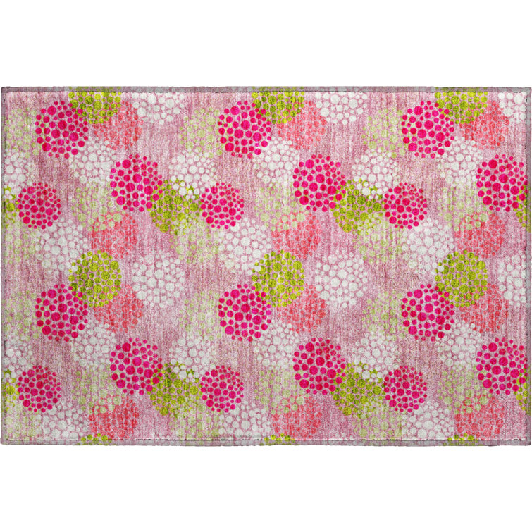 Premium Machine Washable Prisco Pink Rug