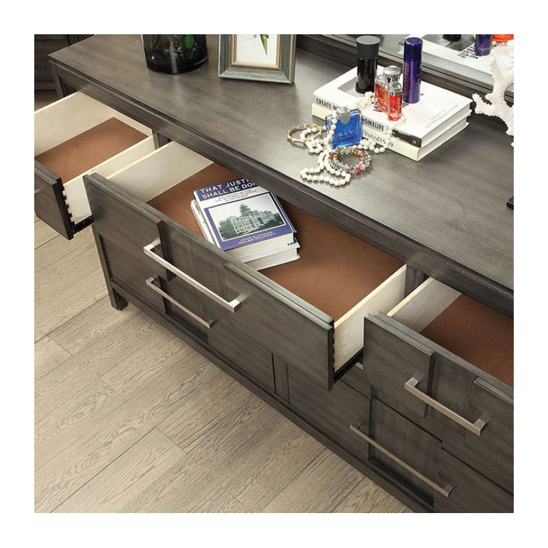 Table de chevet grise de style transitionnel 1pc | Idée de cadeau