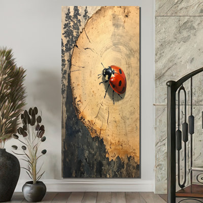 Mariliza Ladybug At The Forest On Slide I - Ladybug, reproduction d'art encadrée