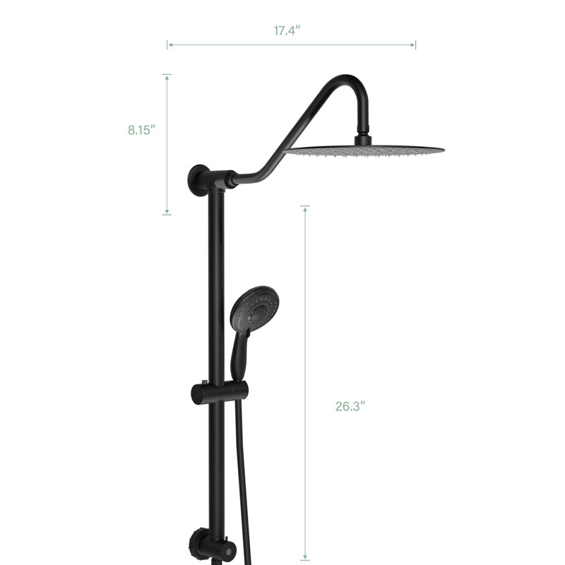 Full/Standard Dual Shower Head 1.8 GPM GPM, Matte Black