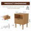 Table de chevet en bois massif avec tiroir ouvert Annice-226835124