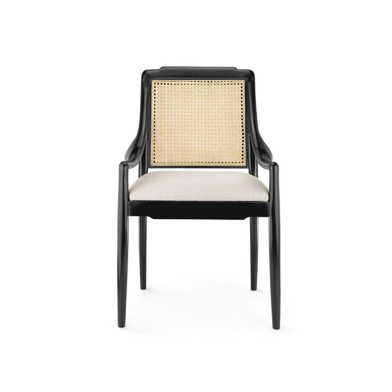 Veronika Linen Armchair, Black