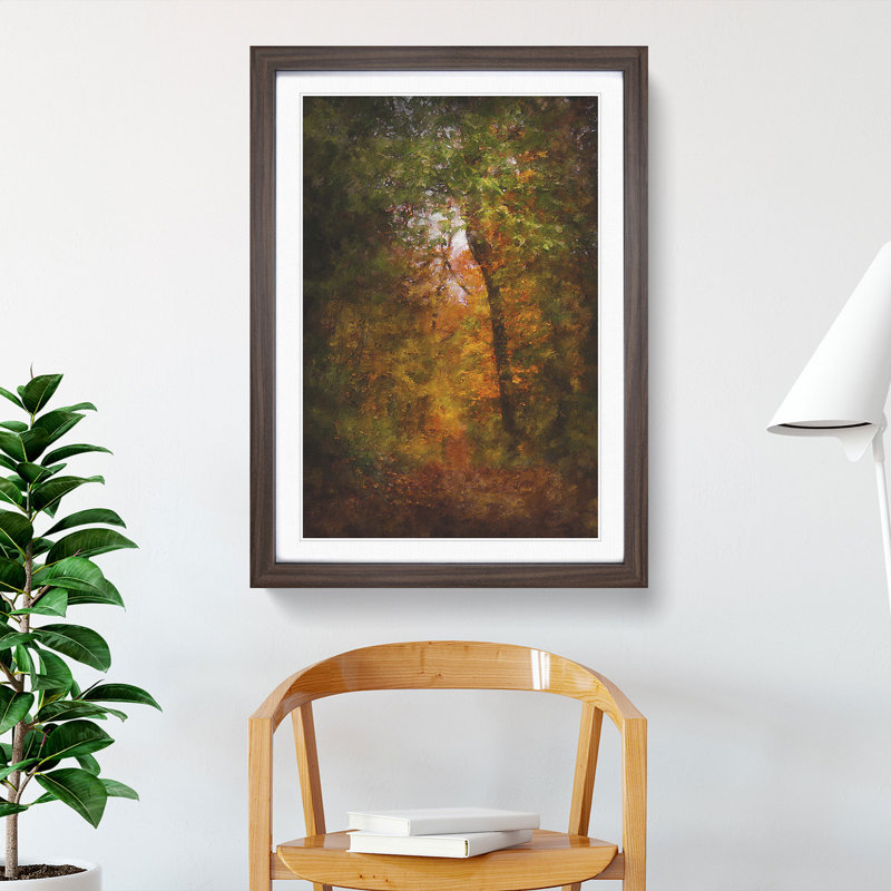 Path Through the Forest - Picture Frame Graphic Art Print, Walnut Framed, 33cm H x 24cm W x 2cm D