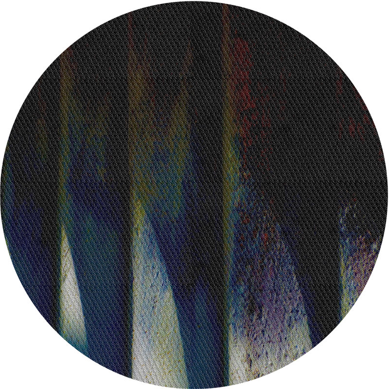 Tapis abstrait bleu marine, Rond 7 pi