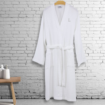 Smyrna 100% Cotton Gender Neutral Mid-Calf Bathrobe with Pockets