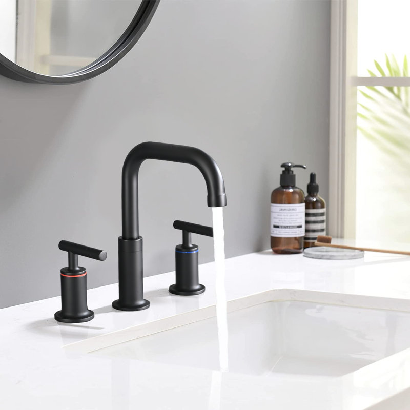 Robinet d'évier de salle de bain escamotable, 8 pouces, noir mat, robinet artisanal en laiton avec drain, caractéristique noire, fabriqué