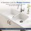 Évier de cuisine double encastré en argile réfractaire blanche 50/50 avec crépine Houzer 32 po - Grilles-PTU-3200 WH-C