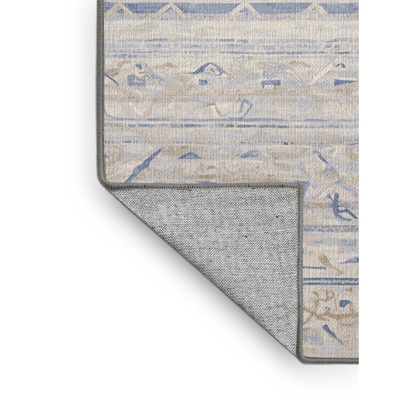 Machine Washable Gray Area Rug, Rectangle 5' x 8'