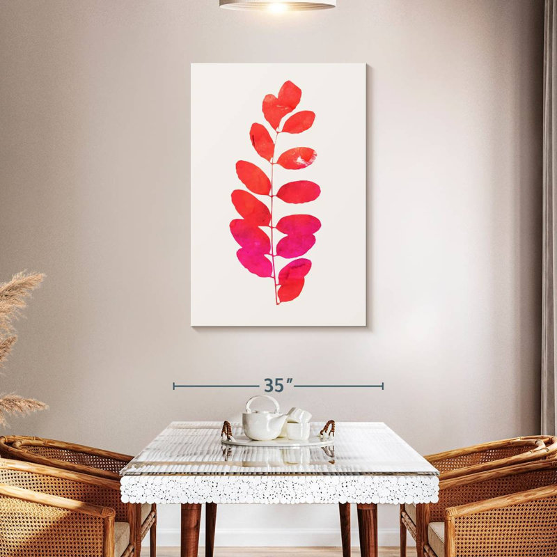 Harnek Leaf Print Pink, 45" H x 30" W