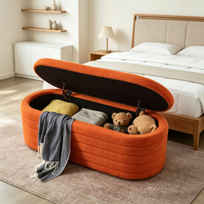 Banc de rangement moderne avec repose-pieds ovale