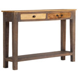 Console Table Vintage Entryway Table with Storage Solid Wood Acacia