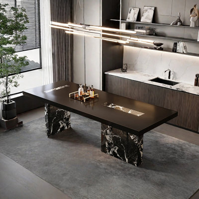 Italian-style island rock plate dining table