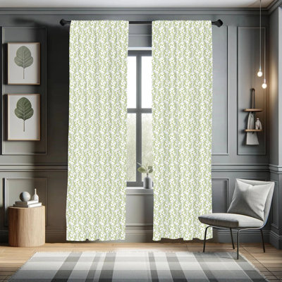 Damask Semi-Sheer Rod Pocket Curtain Panels