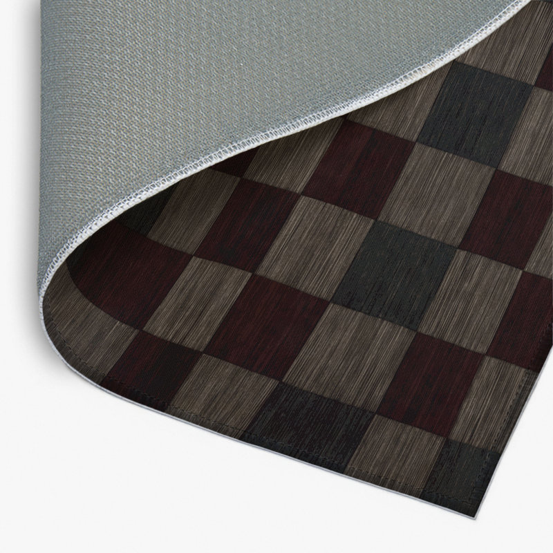 Tapis d'intérieur et d'extérieur à carreaux brun, Rectangulaire 8 pi x 10 pi