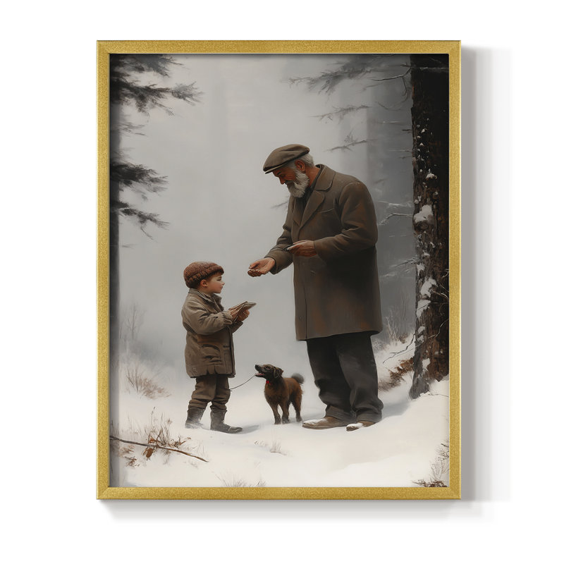 Art des Fêtes de Noël - série 2 - CCXII, reproduction encadrée - bois massif, H 11 po x l 9 po, Doré