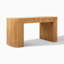 Bureau d'écriture moderne à double piédestal cannelé en chêne naturel avec 2 tiroirs de rangement l 61 po x P 28 po HERNEST-740489874