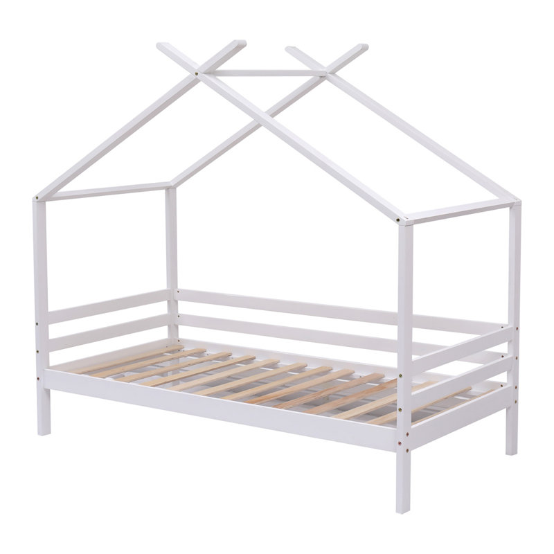 Laurentius Single (3') House Beds, White, No Mattress, Without Trundle