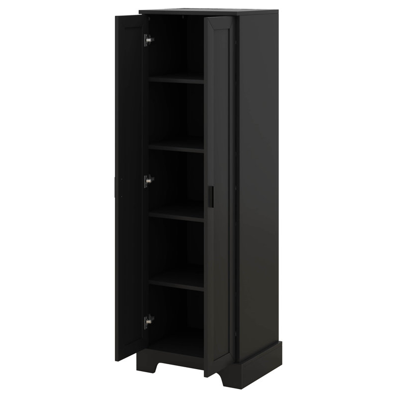 Tall Bathroom Storage Cabinet, Storage Cabinet With Two Doors For Bathroom, Office, Adjustable Shelf, MDF Board, Black