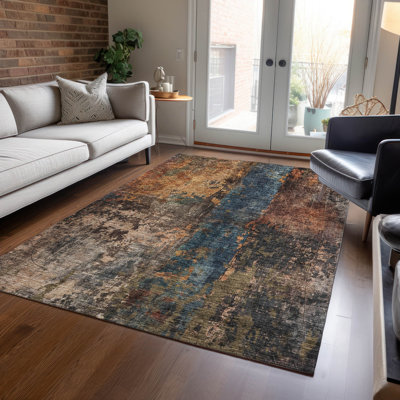 Tapis intérieur / extérieur bleu lavable Nayara 