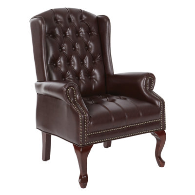 Fauteuil capitonné Barrymore de style Queen Anne