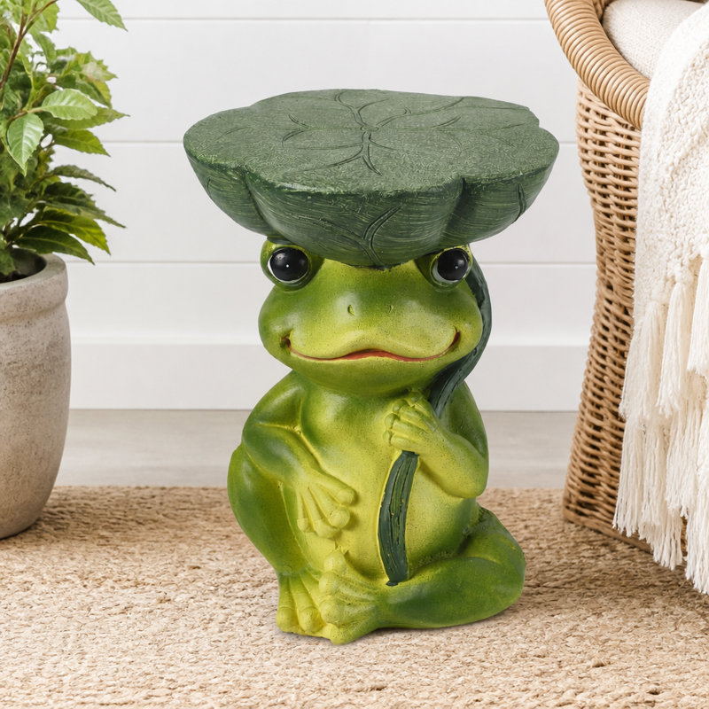Tabouret de jardin en forme de grenouille (25 cm), en composite de pierre et d'oxyde de magnésium, idéal pour la décoration extérieure de votre jardin, terrasse ou patio.
