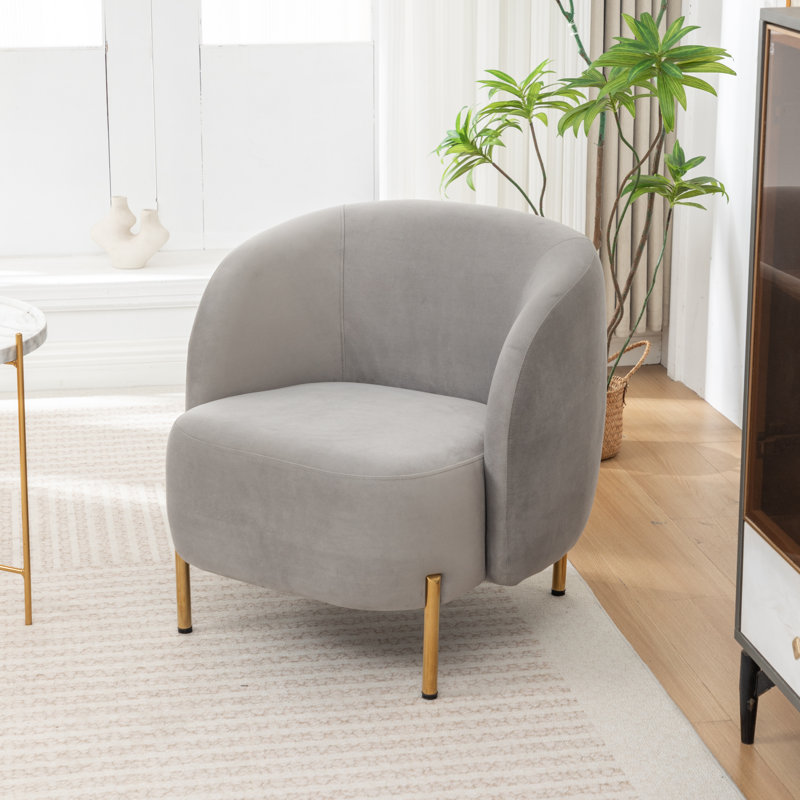 Chaise d'appoint rembourrée Edward, Gris