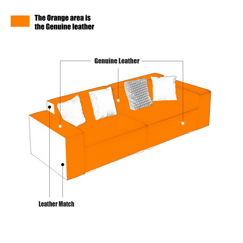 Causeuse-coussin modulaire en cuir véritable brun, Brun
