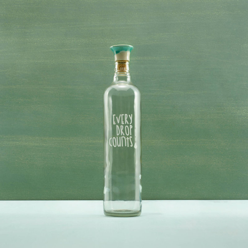 Drop Glass Water Bottle With Ceramic Stopper-750 ML