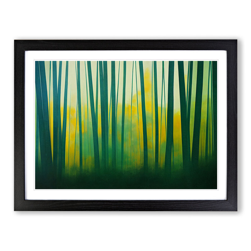 Colourful Bamboo Forest Vol.3 - Single Picture Frame Print, 46cm H x 64cm W x 2cm D, Black