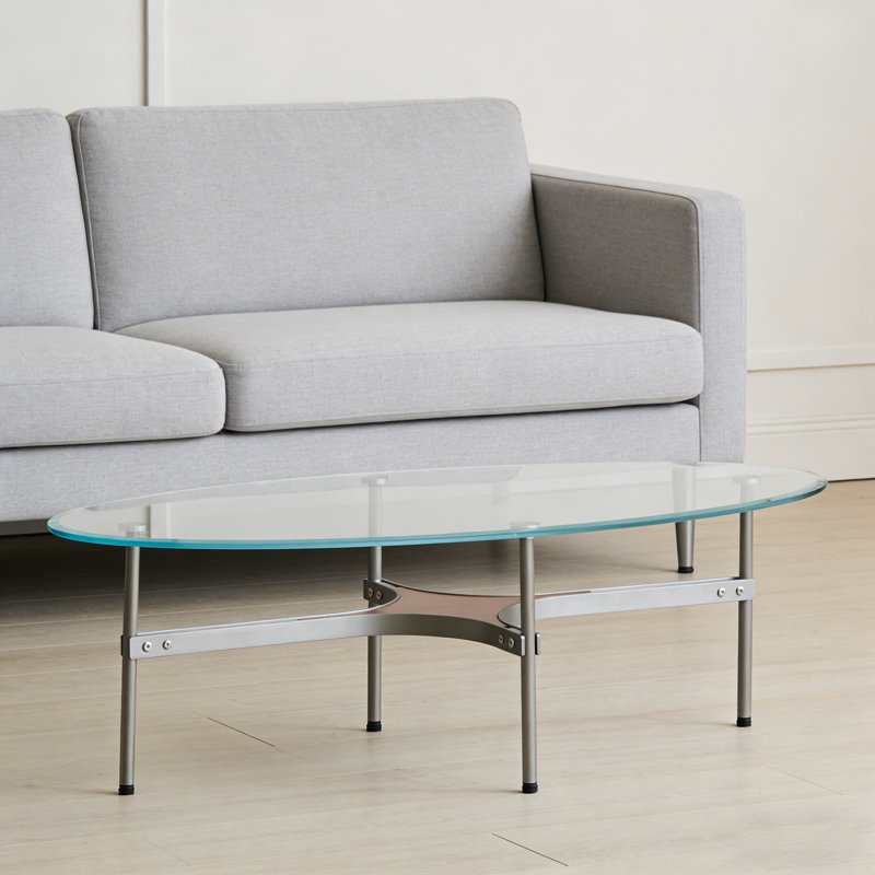 Modern Design Oval Tempered Glass Coffee Table