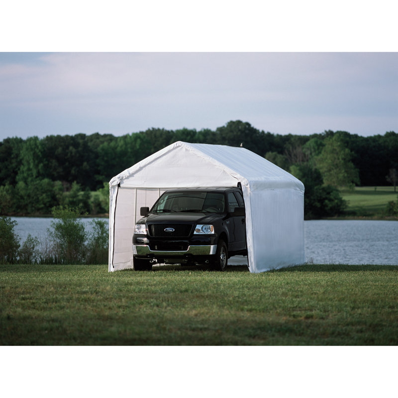ShelterLogic White Fabric Canopy Enclosure Kit with Zippered Door, 10 x 20 ft