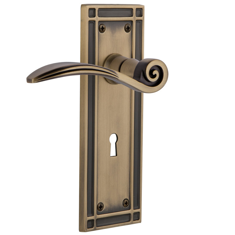 Mission Plate Single Dummy with Decorative Keyhole and Swan Lever