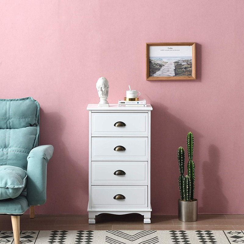 Stockport Solid Wood 45cm W 4 - Drawer Chest of Drawers, White