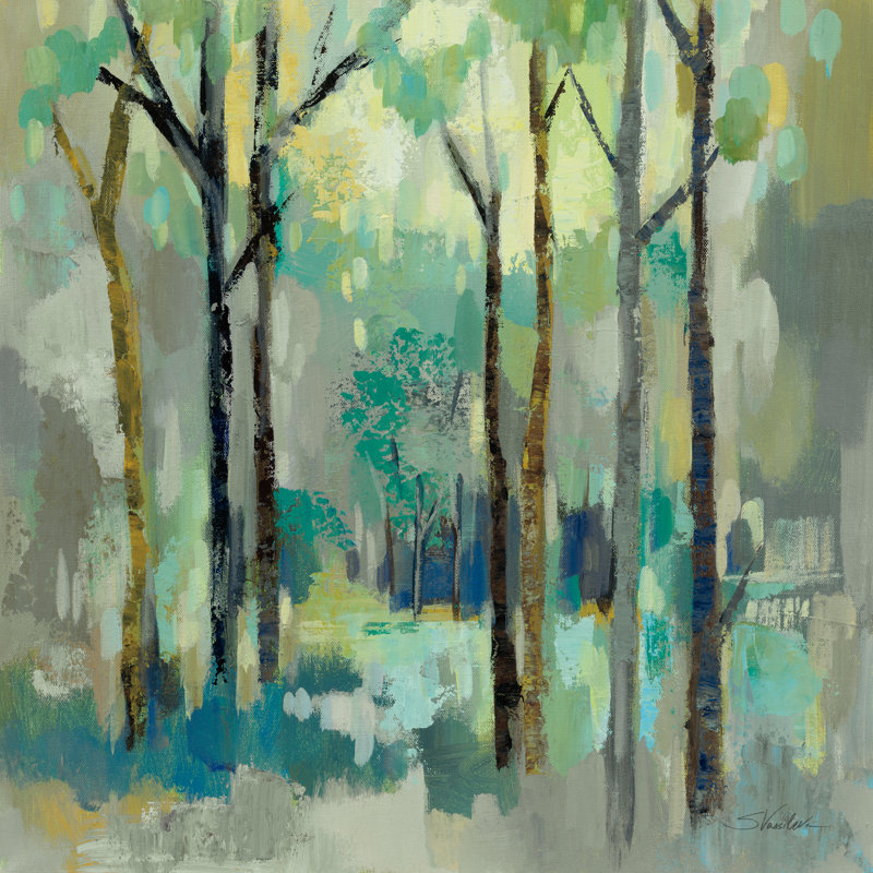 Romantic Forest Neutral by Silvia Vassileva - Wrapped Canvas Painting, 51cm H x 51cm W