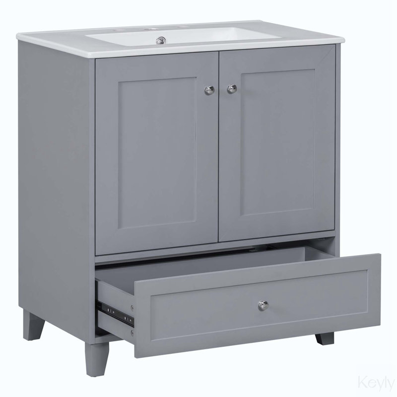 Jaiani 30'' Single Bathroom Vanity with Ceramic Top