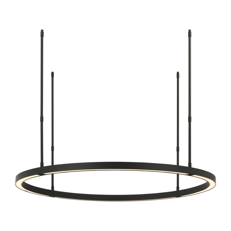 Mick De Giulio Stagger X-Large Ring Chandelier in Nightshade Black with Acrylic shade, Nightshade Black