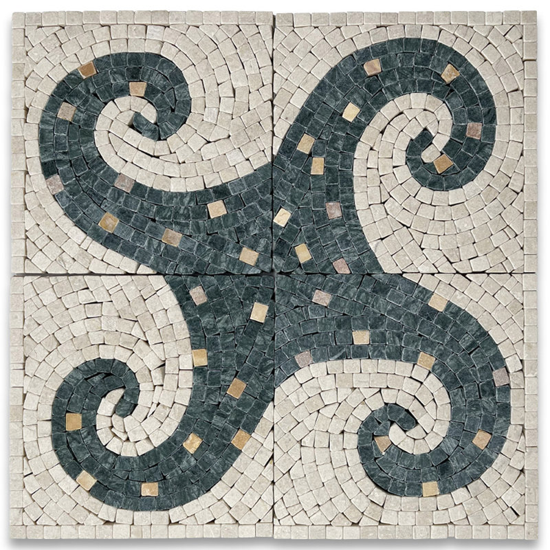 Carreau de mosaïque en marbre 6 po x 6 po