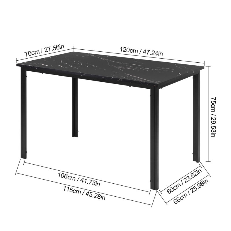 4 -Person Dining Set, Black, Grey
