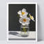 «White Gerbera Daisy Flower Glass Vase Wall Art Floral Botanical Prints Decor», œuvre d'art encadrée sur papier-93487678-93487677