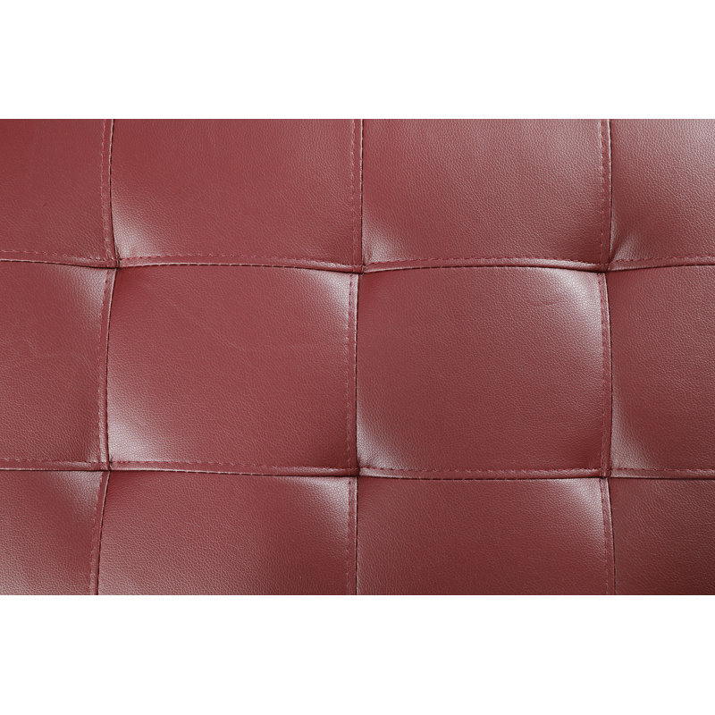 Morgynn Faux Leather L-Shaped Sectional, Left Hand Facing, Burgundy Faux Leather