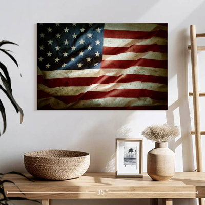 Drapeau américain rétro ondulé