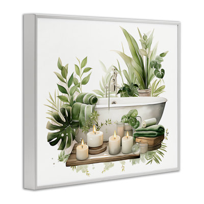 Tropical Zen Bathtub Framed Giclee, design by Lettered and Lined